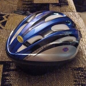 4/$30 Blue & Silver Bicycle Helmet - Size Medium